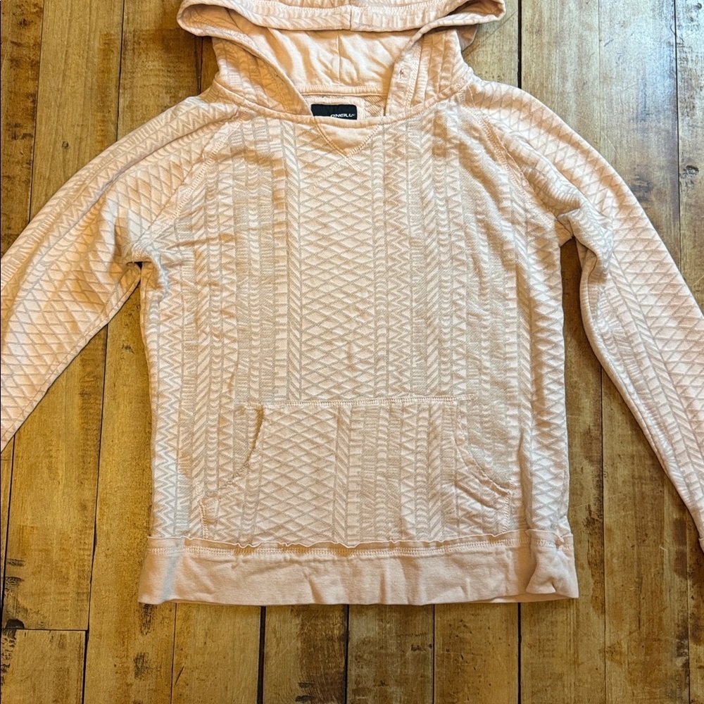 O'Neill Women Hoodie long sleeve size small light pink textured - Picture 3 of 6